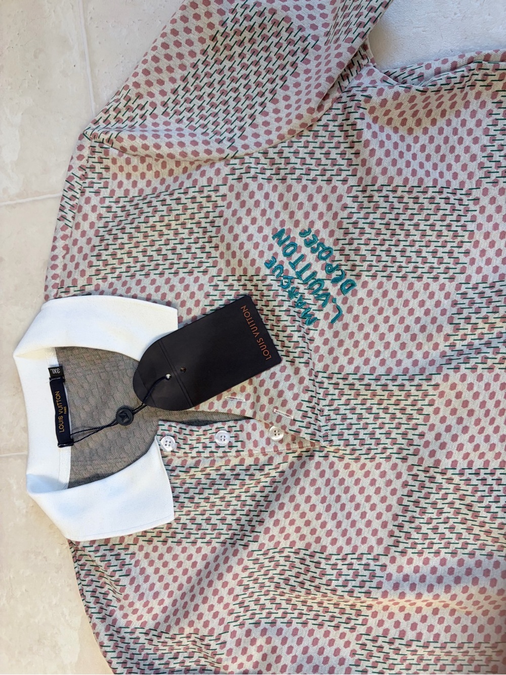 Louis Vuitton Pink Patterned Polo Shirt